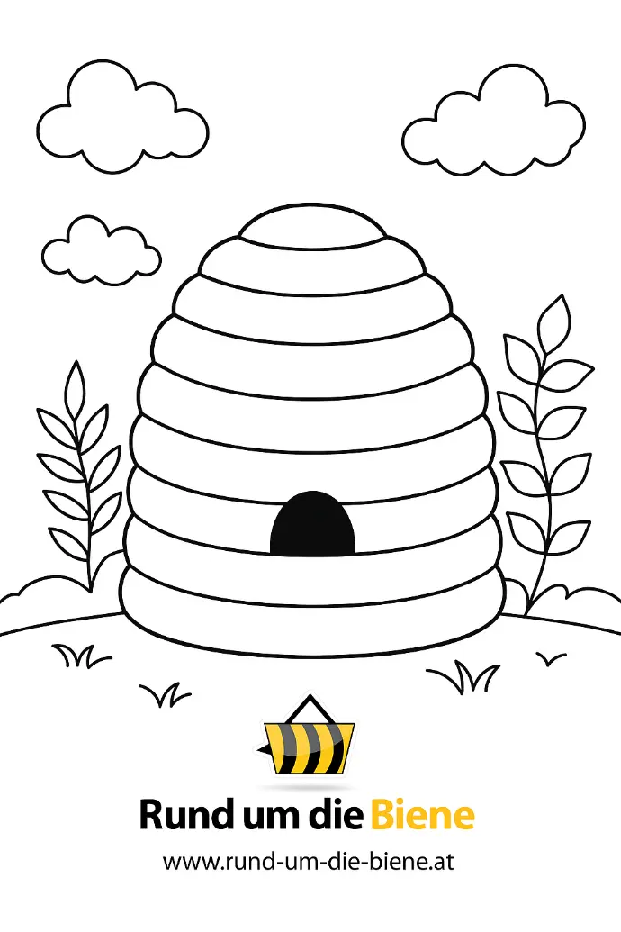 Ausmalbild Bienenstock