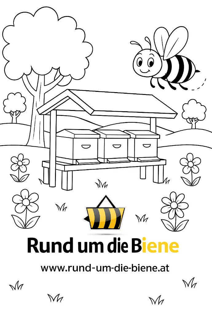 Ausmalbild Bienenstand