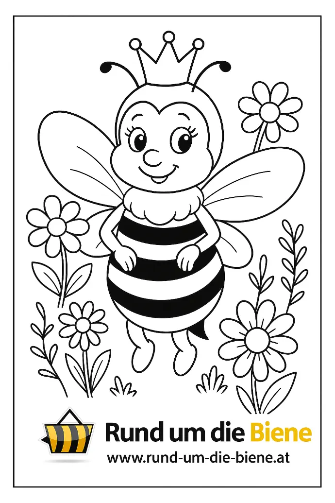 Ausmalbild Bienenkönigin