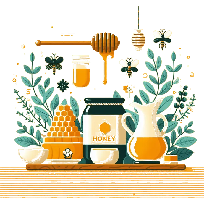 Honig Honigsorten Vielvalt, Unterschiede & Ihre Besonderheiten: Honig, Honigwabe, Honiglöffel, Biene