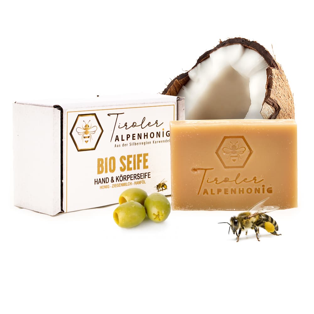 Bio Naturseife Hand & Körperseife 95g Tiroler Alpenhonig