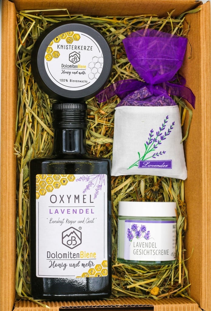 Geschenkbox "Oxymel Lavendel" von Imkerei Dolomitenbiene