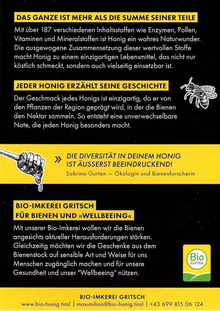 Bio-Waldhonig aus Silz 500g von Bioimkerei Gritsch