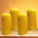 Bienenwachskerze gerollt 9cm 4er-Set von Bio-Imkerei Blütenstaub