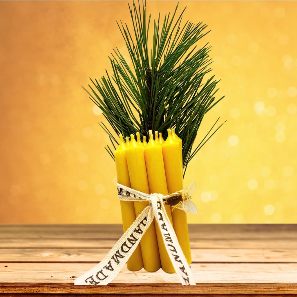 Christbaumkerzen Bienenwachs 10er-Set von Bio-Imkerei Blütenstaub