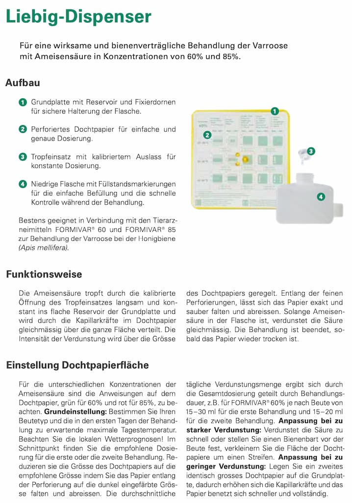 Liebig Dispenser gegen Varroa von Andermatt BioVet