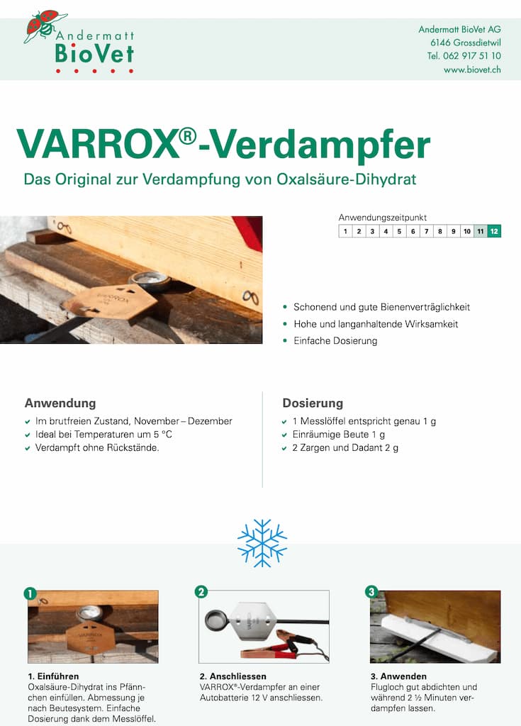 Varrox Verdampfer gegen Varroa von Andermatt BioVet