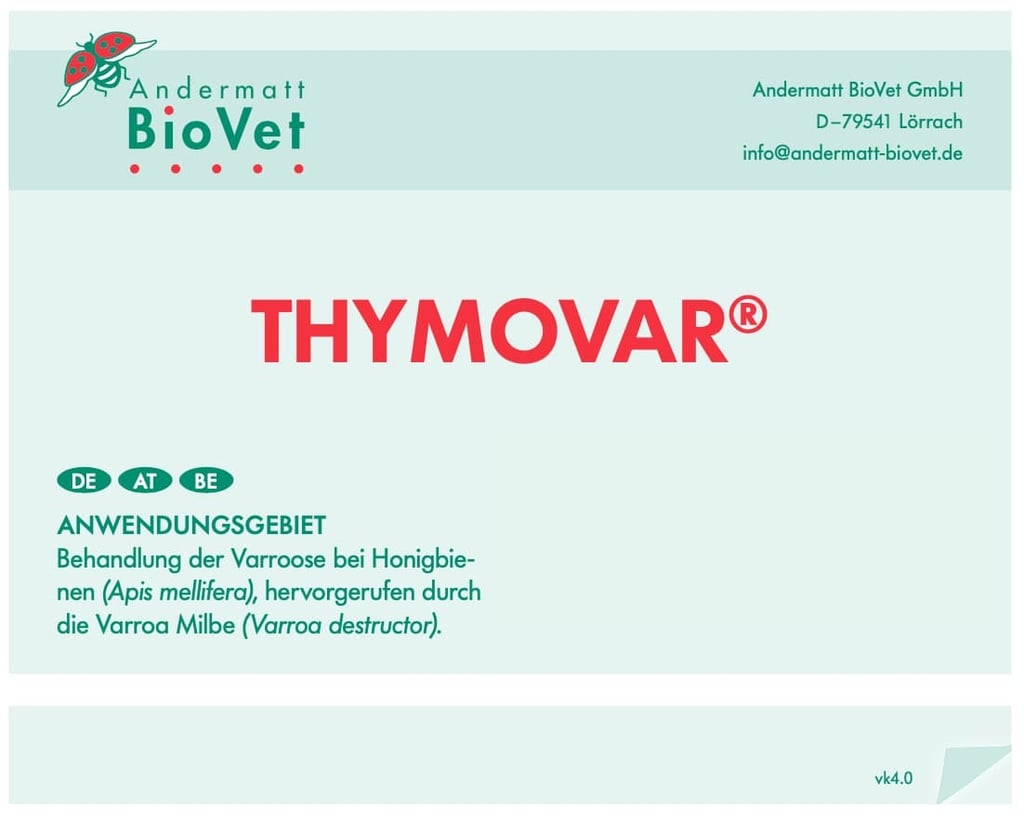 Thymovar gegen Varroa 10 Plättchen von Andermatt BioVet