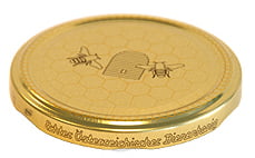 Honigglas neutral 0,78l für 1kg inkl. TO82 Imkerbund Deckel Gold 6-Stk-Pkg von Müller Glas