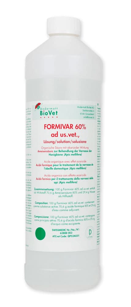 Formivar Ameisensäure 60% ad us. vet. Lösung 1.000ml von Andermatt BioVet