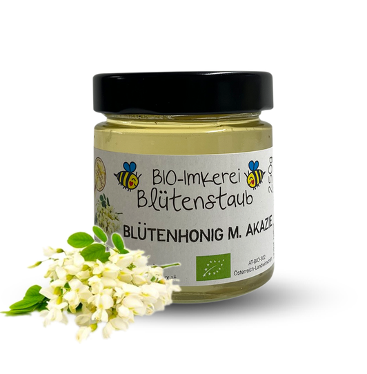 Bio Blütenhonig mit Akazie 250g von Bio-Imkerei Blütenstaub