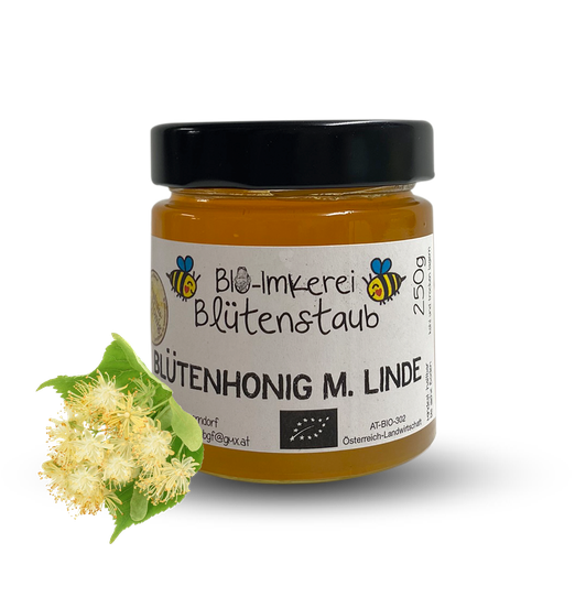 Bio Blütenhonig mit Linde 250g von Bio-Imkerei Blütenstaub