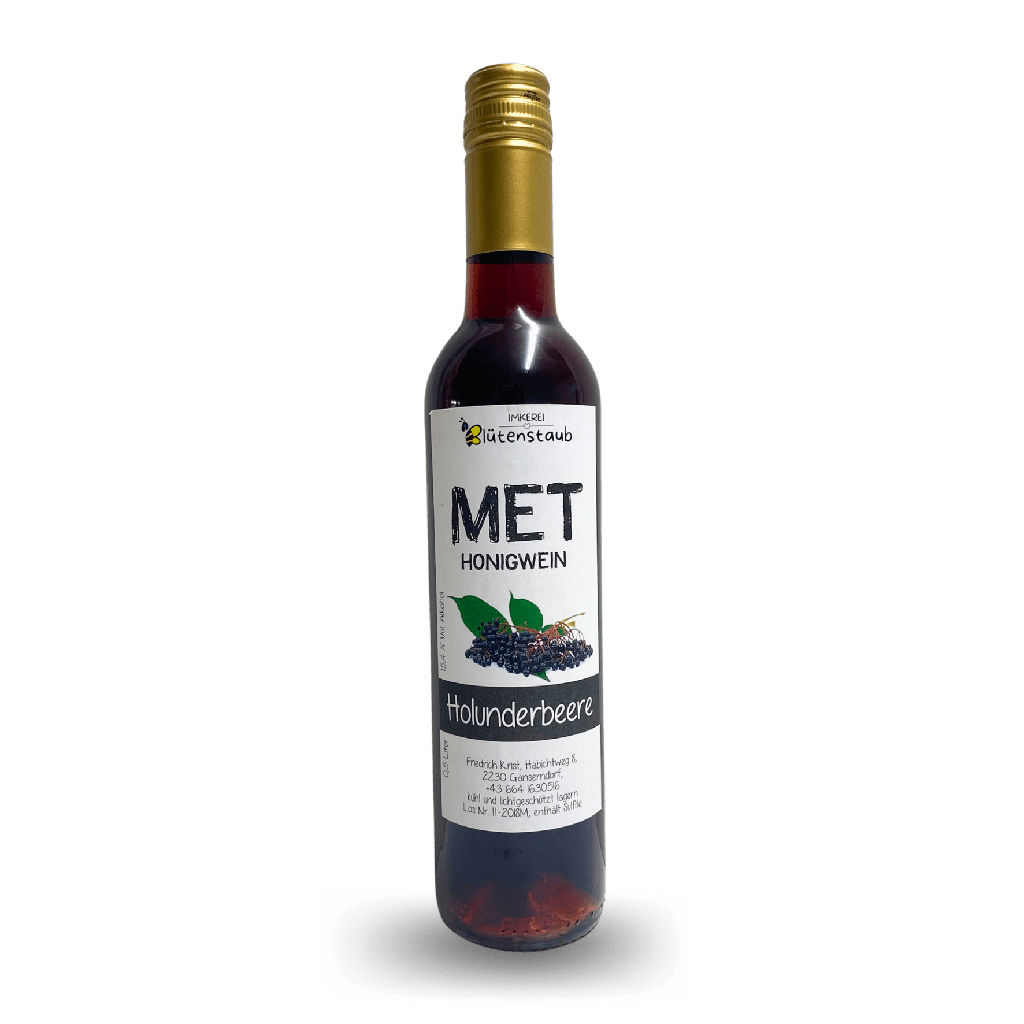 Met Honigwein Holunderbeere 500ml von Bio-Imkerei Blütenstaub