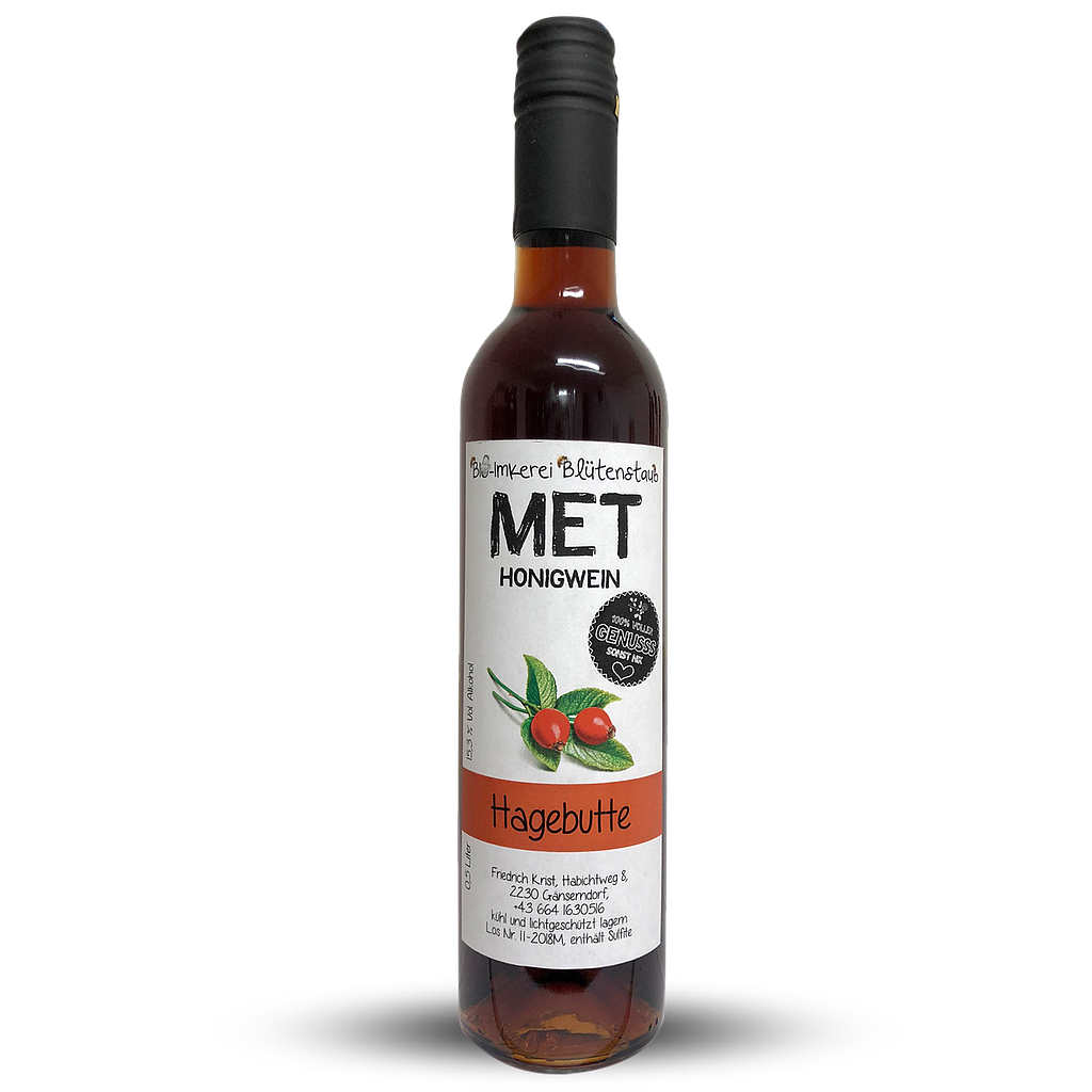 Met Honigwein Hagebutte 500ml von Bio-Imkerei Blütenstaub