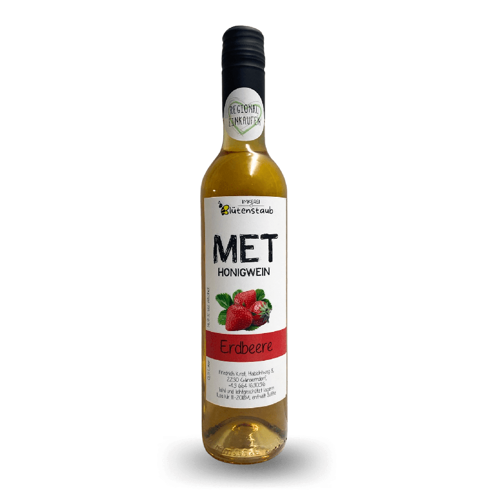 Met Honigwein Erdbeere 500ml von Bio-Imkerei Blütenstaub