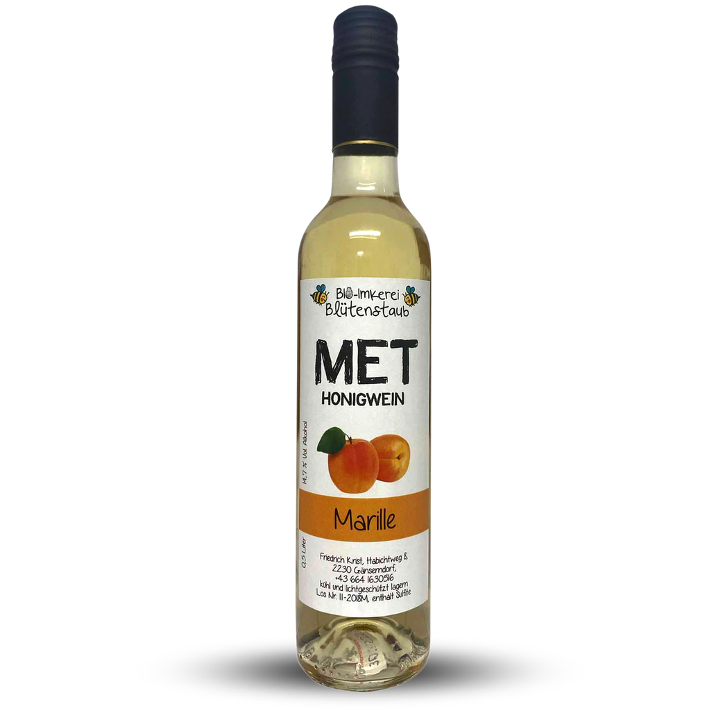 Met Honigwein Marille 500ml von Bio-Imkerei Blütenstaub