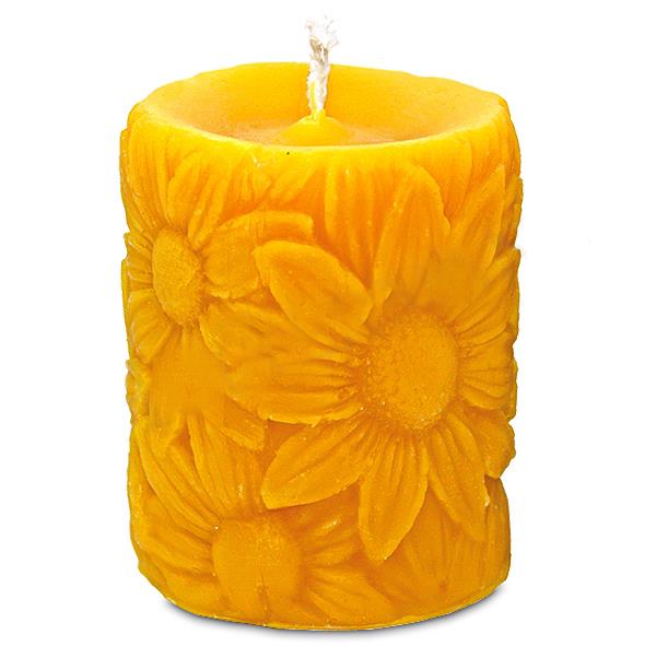 Bienenwachskerze Sonnenblumen von Ferdi's Imkerei