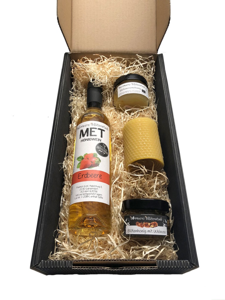 Geschenkbox Bio Honig 4er Set von Bio-Imkerei Blütenstaub