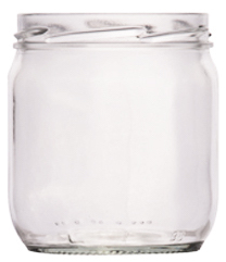 Honigglas neutral 0,425l für 500g inkl. TO82 Imkerbund Deckel Gold 6-Stk-Pkg von Müller Glas