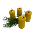 Bienenwachskerze gerollt 9cm 4er-Set von Bio-Imkerei Blütenstaub