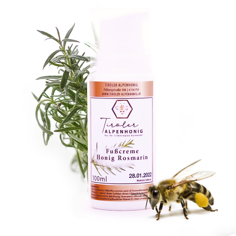 Fußcreme Honig Rosmarin 100ml von Tiroler Alpenhonig