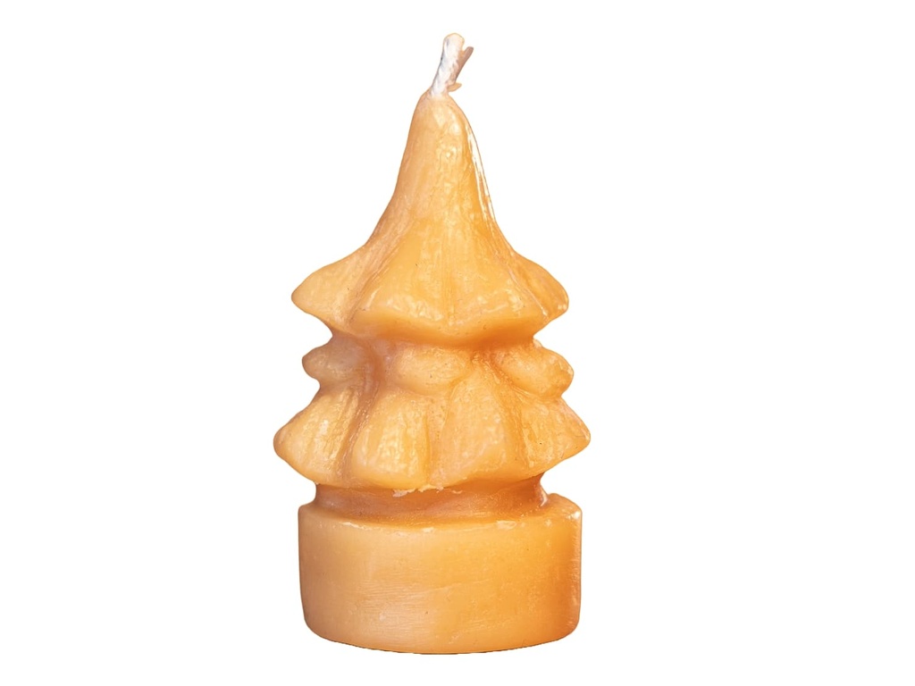 Bienenwachskerze Teelicht Tannenbaum mit Glas von Bio-Imkerei Fuchssteiner