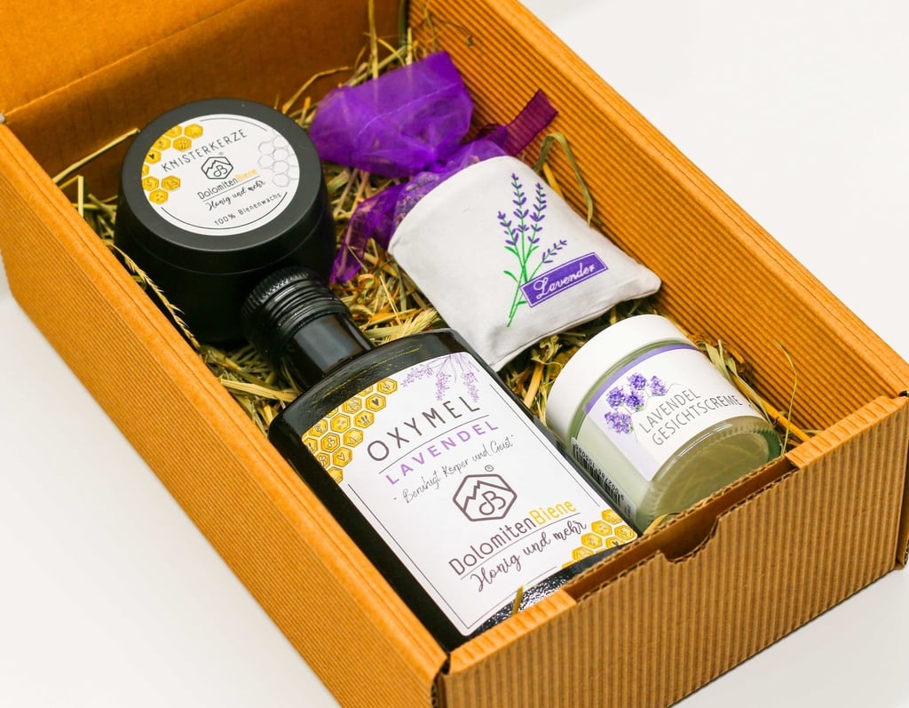 Geschenkbox "Oxymel Lavendel" von Imkerei Dolomitenbiene