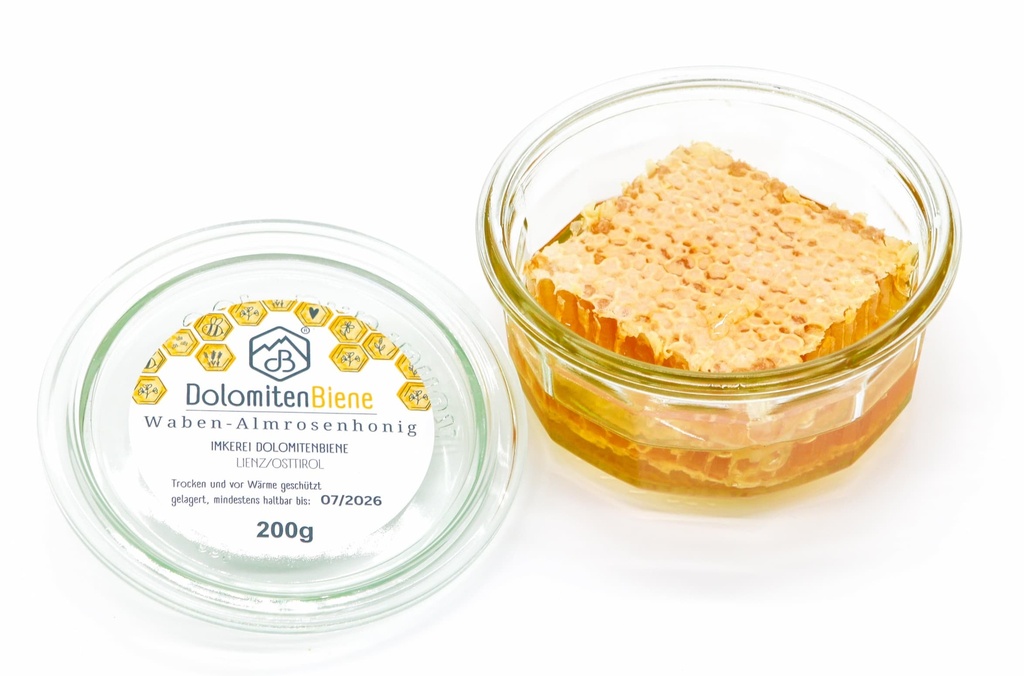 Wabenhonig im Facettenglas 200g von Imkerei Dolomitenbiene