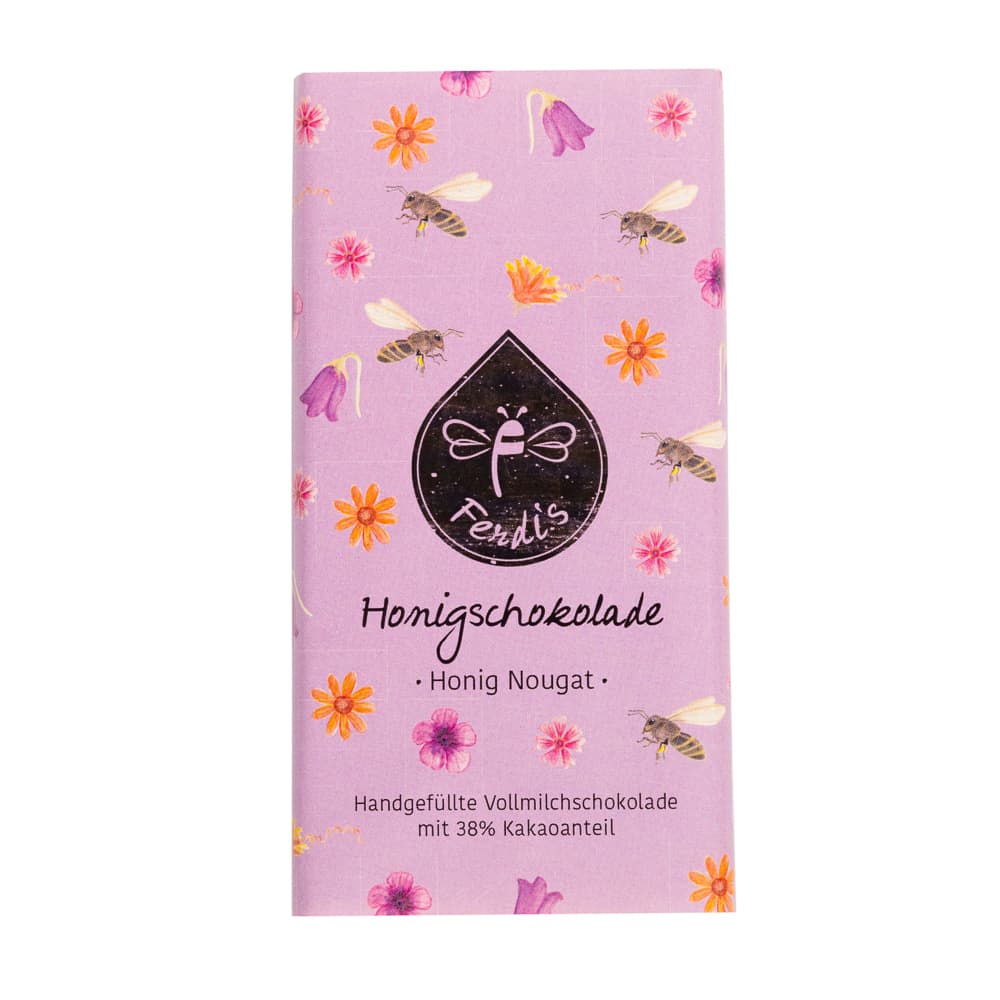 Honig Nougat Schokolade 38% 70g von Ferdi’s Imkerei