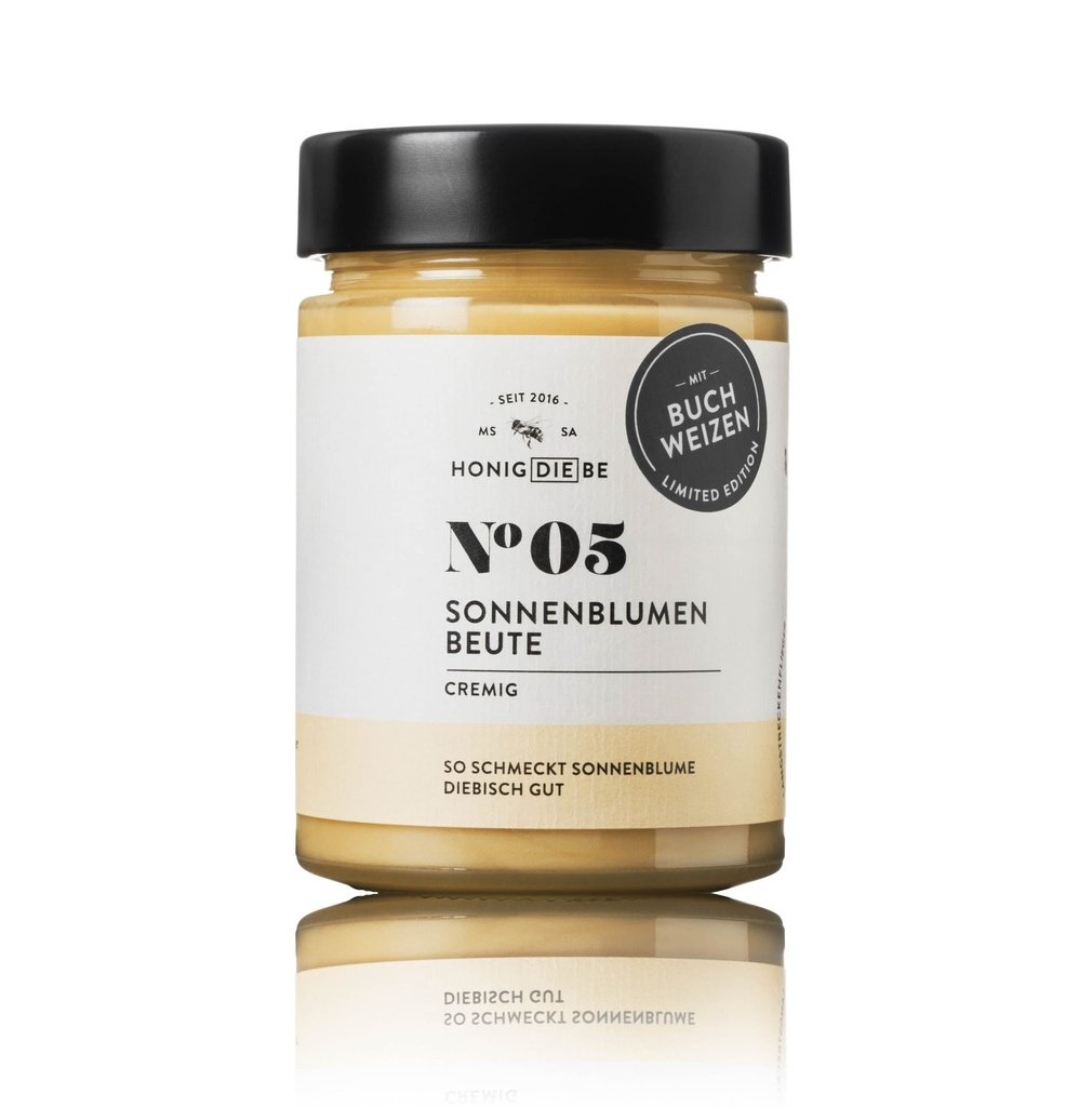 Sonnenblumenbeute No.5 Creme Limited Edition Buchweizen 450g von Die Honigdiebe