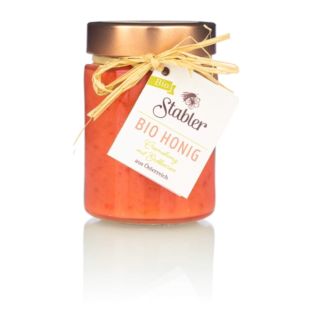 Bio Cremehonig mit Erdbeeren 230g von Bio Imkerei Stabler