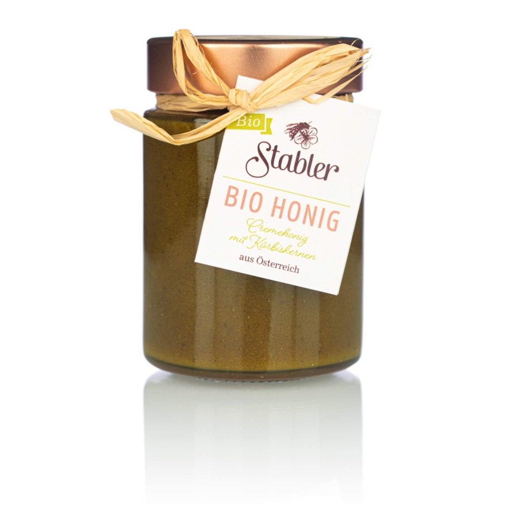 Bio Cremehonig mit Kürbiskernen 230g von Bio Imkerei Stabler
