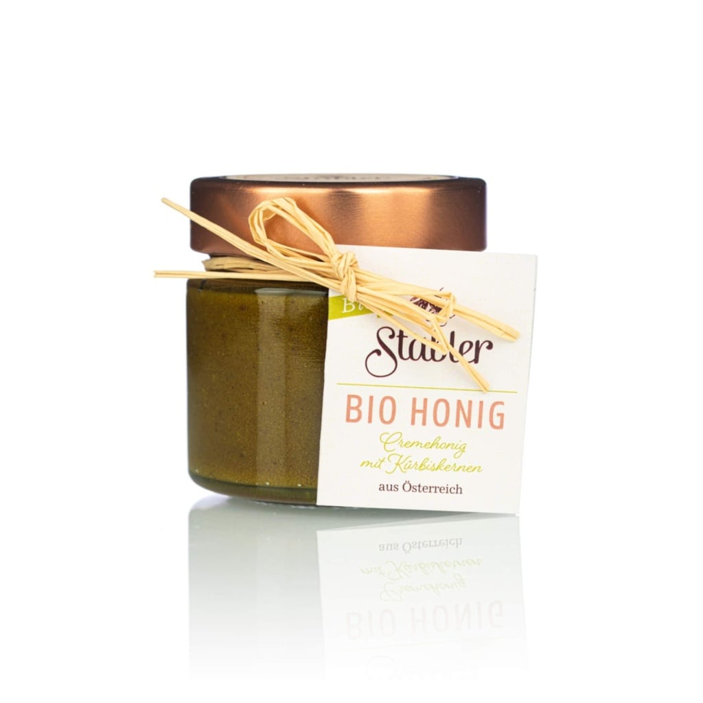 Bio Cremehonig mit Kürbiskernen 125g von Bio Imkerei Stabler