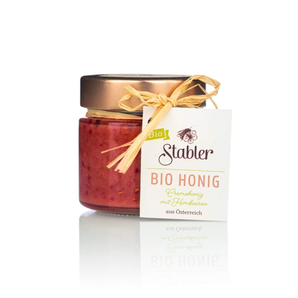 Bio Cremehonig mit Himbeeren 125g von Bio Imkerei Stabler (Kopie)
