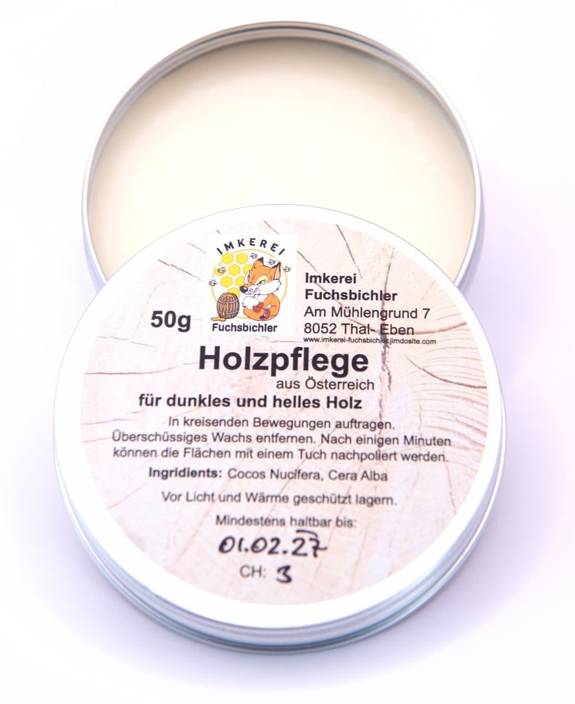 Holzpflege 50g von Imkerei Fuchsbichler