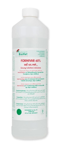 Formivar Ameisensäure 60% ad us. vet. Lösung 1.000ml von Andermatt BioVet