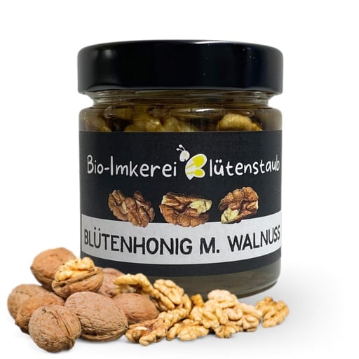 Bio Honig mit Walnuss 220g von Bio-Imkerei Blütenstaub