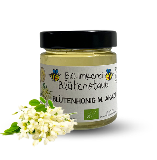 Bio Blütenhonig mit Akazie 250g von Bio-Imkerei Blütenstaub