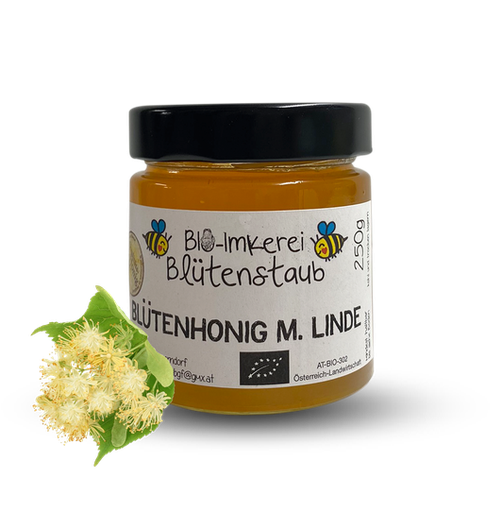 Bio Blütenhonig mit Linde 250g von Bio-Imkerei Blütenstaub