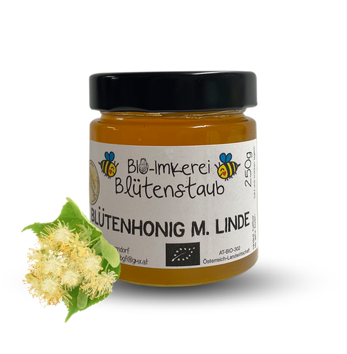 Bio Blütenhonig mit Linde 250g von Bio-Imkerei Blütenstaub