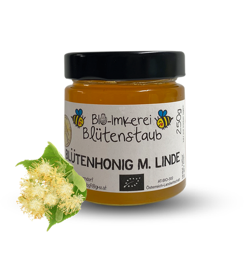 Bio Blütenhonig mit Linde 250g von Bio-Imkerei Blütenstaub
