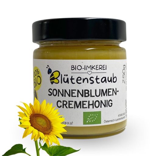 Bio Sonnenblumencremehonig 250g von Bio-Imkerei Blütenstaub