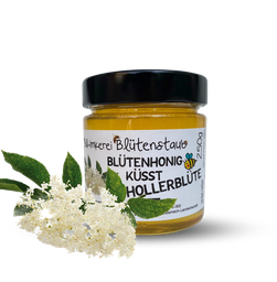 Bio Blütenhonig küsst Hollerblüte 230g von Bio-Imkerei Blütenstaub