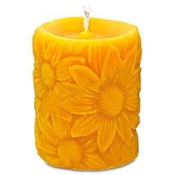 Bienenwachskerze Sonnenblumen von Ferdi's Imkerei