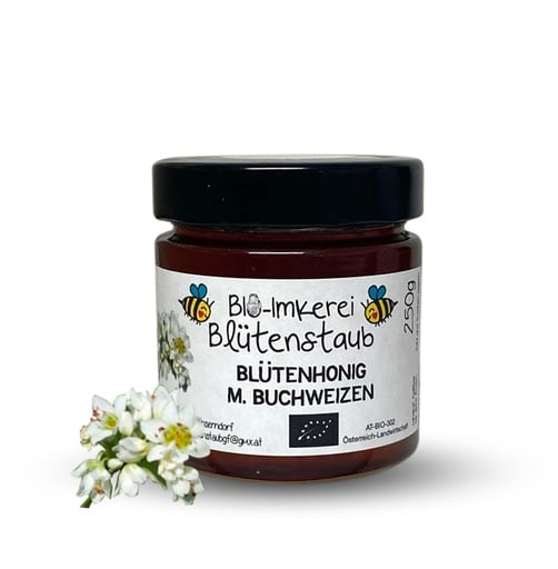 Bio Blütenhonig mit Buchweizen 250g von Bio-Imkerei Blütenstaub