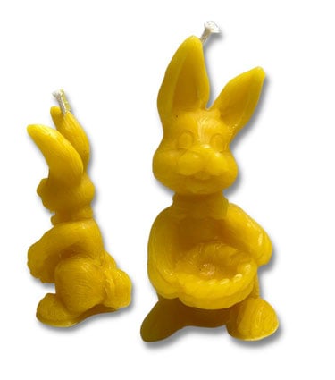 Bienenwachskerze Osterhase von Bio-Imkerei Blütenstaub 
