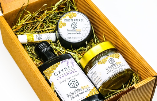 Geschenkbox "Oxymel Lavendel" von Imkerei Dolomitenbiene