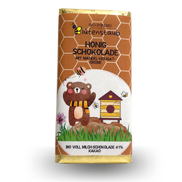 Bio Honig Schokolade mit Mandel-Nougat-Creme 70g von Bio-Imkerei Blütenstaub