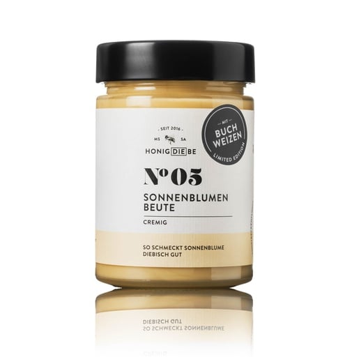 Sonnenblumenbeute No.5 Creme Limited Edition Buchweizen 450g von Die Honigdiebe